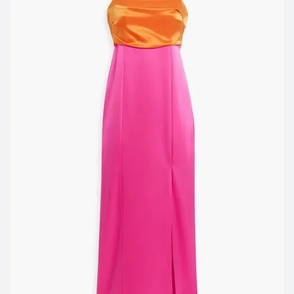 Alice & Olivia - Lilly’s Slit Midi Dress in Orange and Candy - NWT Size 0 - Picture 4 of 12